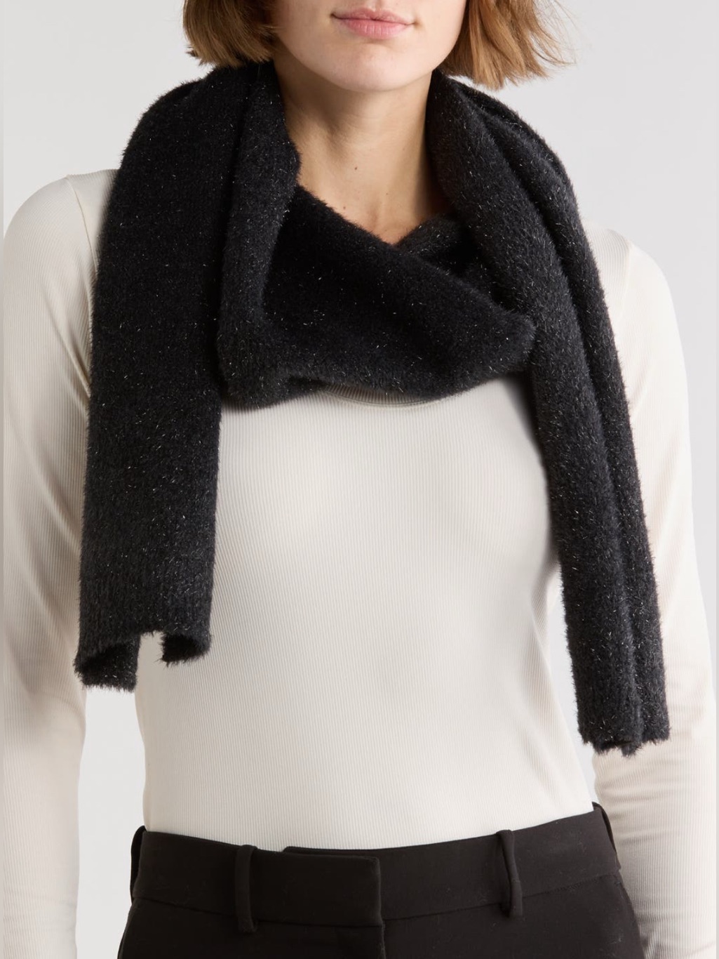 Newallsaints Metallic Faux Fur Scarf